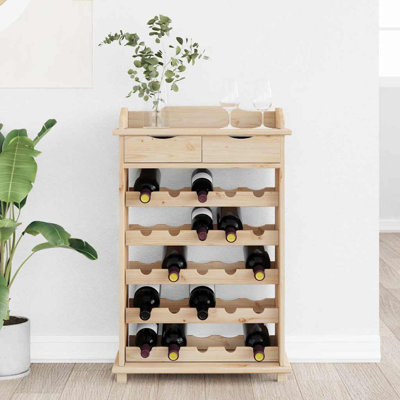 Wine Rack Brown Storage Display Bottle Organizer Holder Kitchen Unit