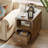 Mid Century Modern Nightstand, Narrow Nightstand Set of 2, Walnut Wood Night Stand with Drawers, Small Compact Beside Table with Open Storage Shelf for Small Space Bedroom (12 inch)-922005629-924598017-938244908