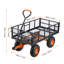 Chariot de jardinage en métal robuste avec côtés amovibles et pneus de 10 po - chariot utilitaire d'une capacité de 400 lb-126176122