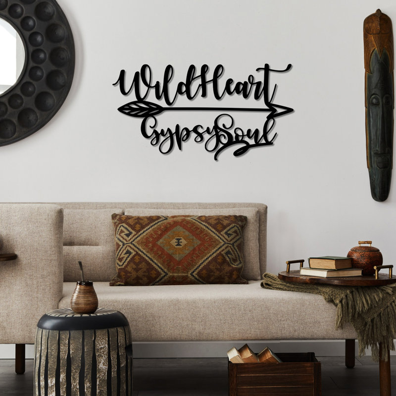 Stylish Decorative Metal Wall Accessory, Black Finish, 23.6 x 12.6 inches | 100% Metal Construction, Thickness: 0.06 inches | Lightweight at 1.0 lbs, Perfect for Modern Home Decor & Office Spaces, Durable and Chic Design