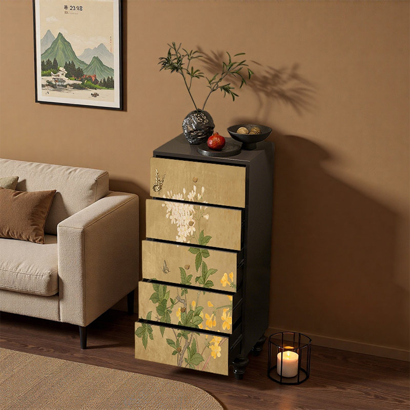Armoire de rangement décorative en bois de noyer