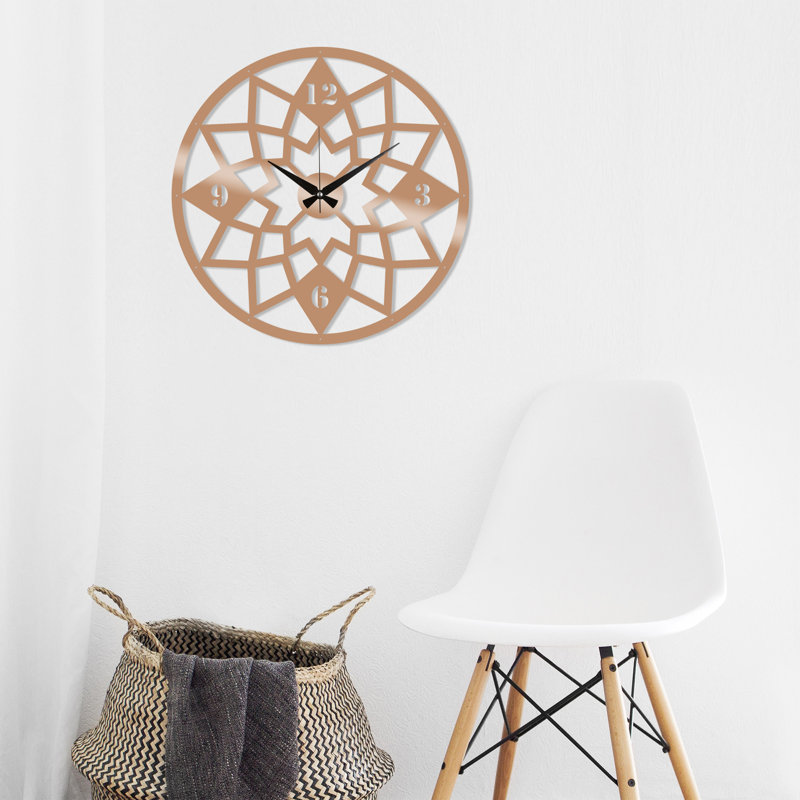 Mabella Metal Wall Clock, Copper