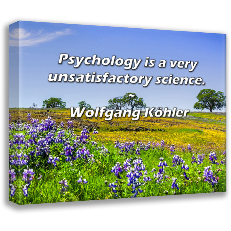 Artsy Quote "Psychology is a very unsatisfactory science." By Wolfgang Köhler Gallery Wrapped Canvas, 17" H x 24" W