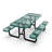 Kristy Commercial Grade Expanded Mesh Metal Outdoor Picnic Table with Anchors-18937251-35769255