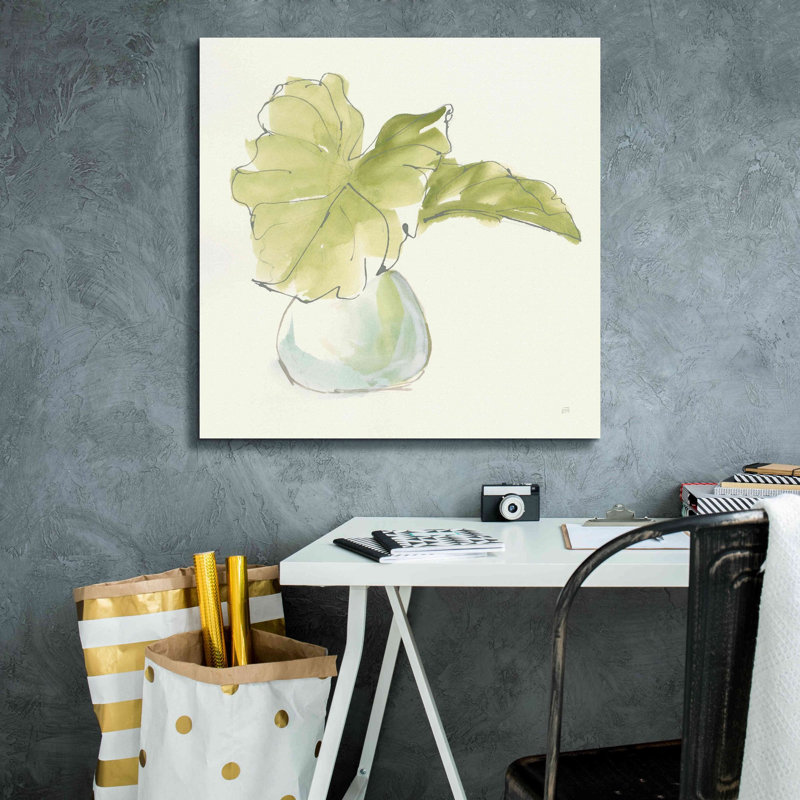 «Plant Big Leaf I» par Chris Paschke, estampe numérique sur toile, H 26 po x l 26 po x P 1,5 po