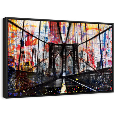 Grunge Brooklyn Bridge Canvas Print