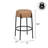 Clinard Modern Minimalist Round Backless Metal/Bouclé Cushioned Bar Stool-1693038019-1693037628
