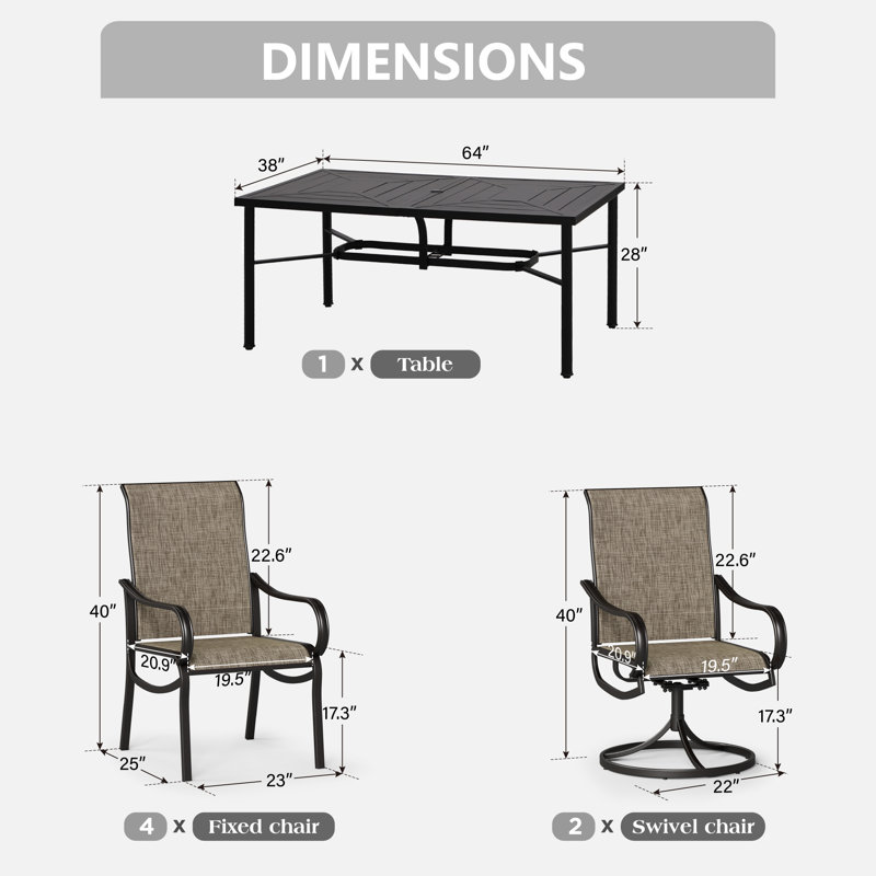 6-seat Patio Dining Set