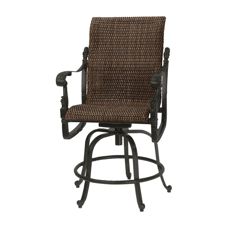 Florence Woven Swivel Rocking Balcony Stool, Chestnut, Desert Bronze