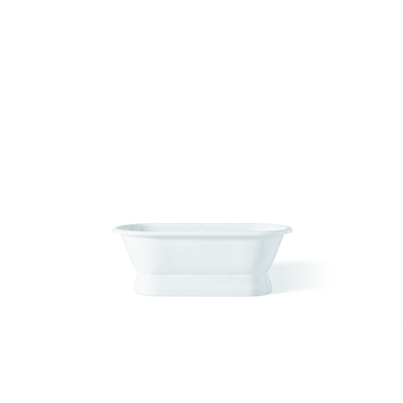 Regal 68'' L Soaking Bathtub, Cast Iron Pedestal Base, White Interior with White Exterior