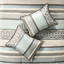 Édredon 7 pièces bleu grand - motif géométrique complexe, 100% brossé, avec jupe de lit, coussins décoratifs pour imprimés élégants, rembourrage inclus-120264861-120264864