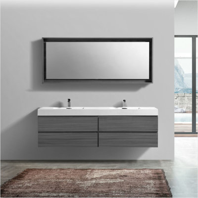 Bliss 71.63'' Double Bathroom Vanity with Acrylic Top