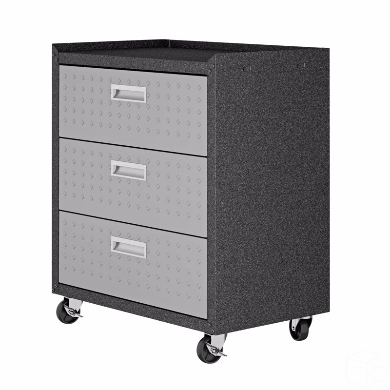 Armoire de garage 30 po, Gris / Noir