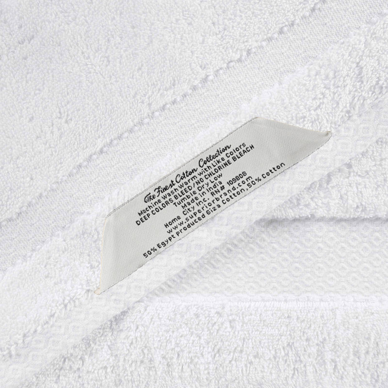 Fowlerville Egyptian Giza Cotton Wash Cloth, White