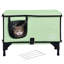 Cage à chat surélevée cubique M avec coussin de 30 W - Thermostat intelligent pour une utilisation sûre, aluminium réfléchissant la chaleur, revêtement double couche, protection contre les coupures de courant imperméable,