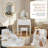 Princess Vanity Desk With Cushioned Stool & LED Mirror - For Bedroom Makeup Organization-7376968