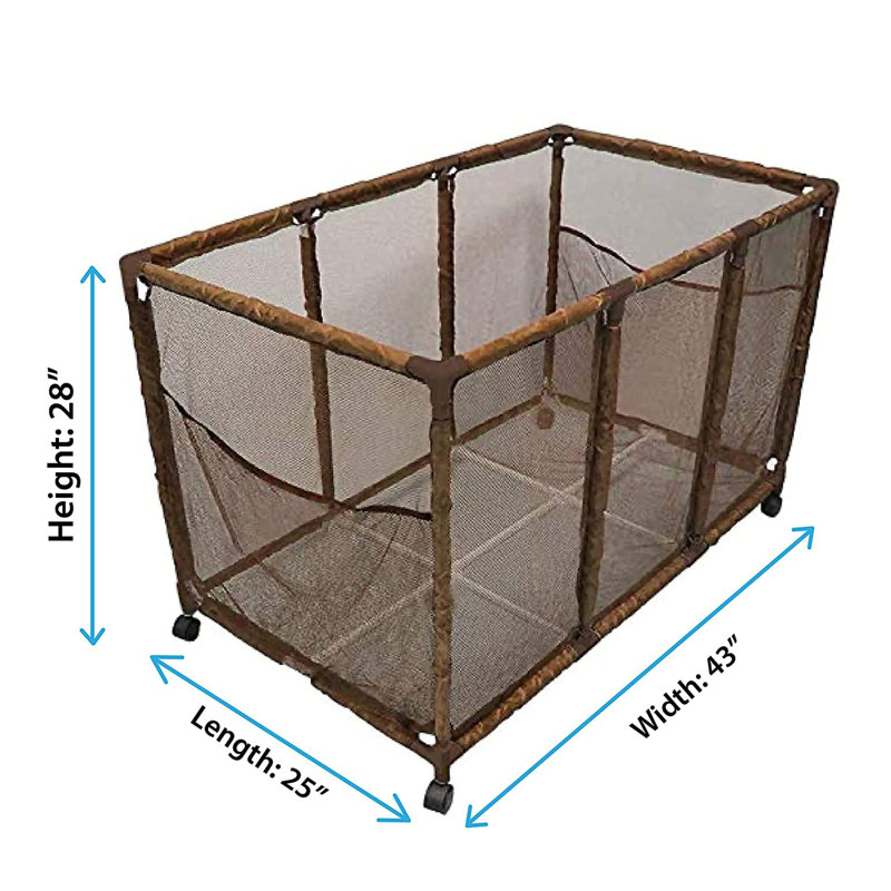 LoochMee 43'' W 1 Gallons Water Resistant Plastic Deck Box with Wheels, Brown