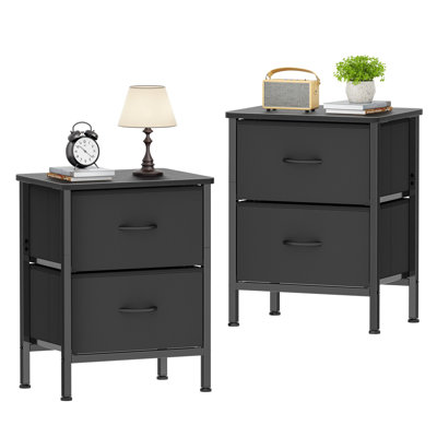 Braelon 42cm W Metal Bedside Table