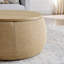Repose-pieds rond avec rangement, repose-pieds en rotin tissé, fonction 2 en 1, fonctionne comme table de bout et repose-pieds, avec petit siège - Nature