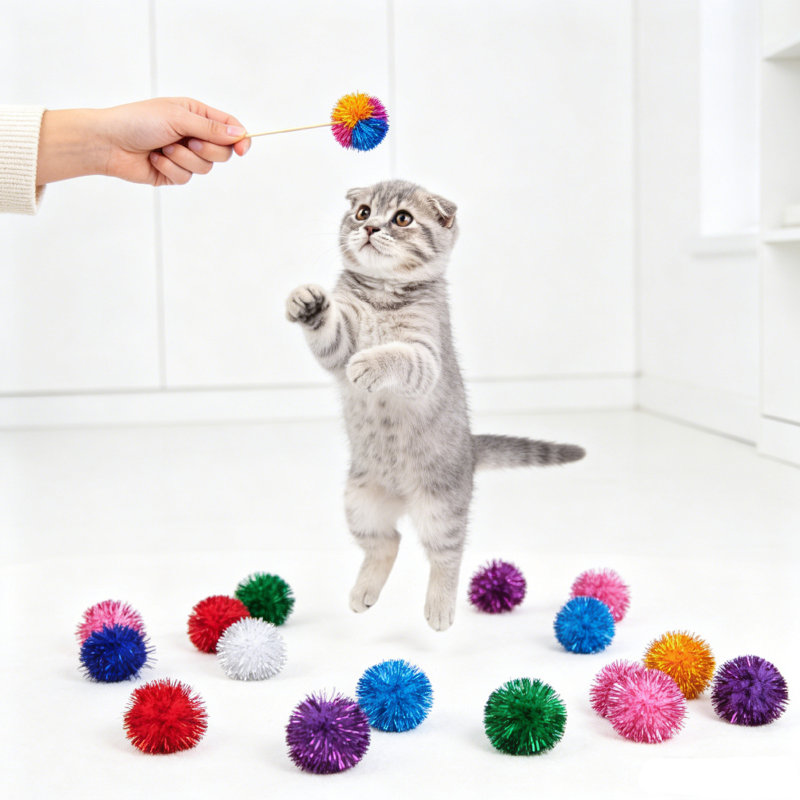 100 pièces de boules de chat interactives