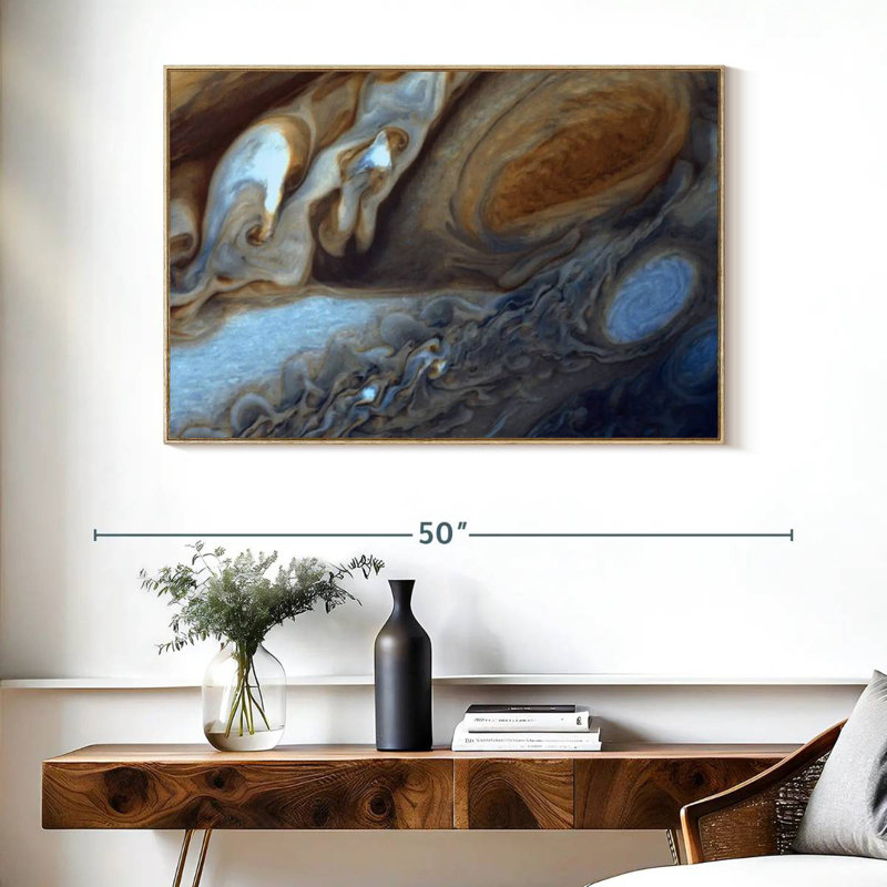 Formation du nuage de Jupiter, Cadre flottant en bois naturel, 40 po x 27 po