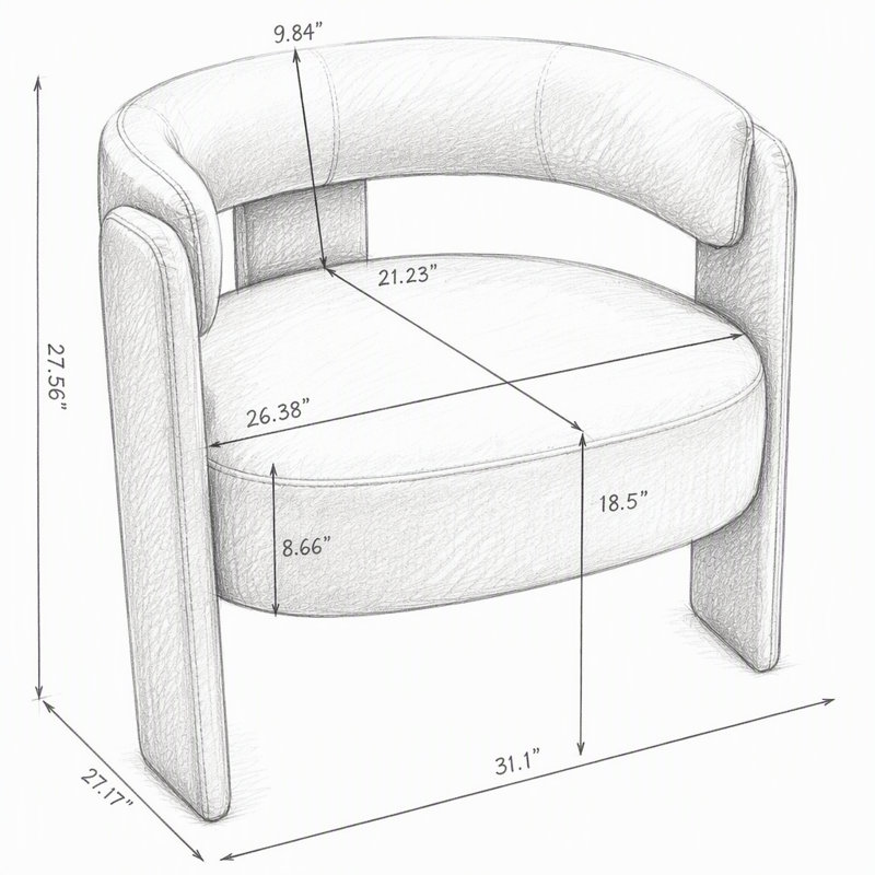 Fauteuil d'appoint moderne en velours du milieu du siècle avec coussins moelleux, Velours kaki