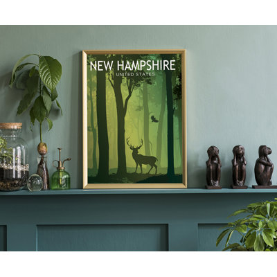 New Hampshire Retro Style State Travel Poster, Vintage Unframed Print, Home and Office Wall Art