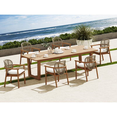 Fensee Teak Wood Patio Dining Set with