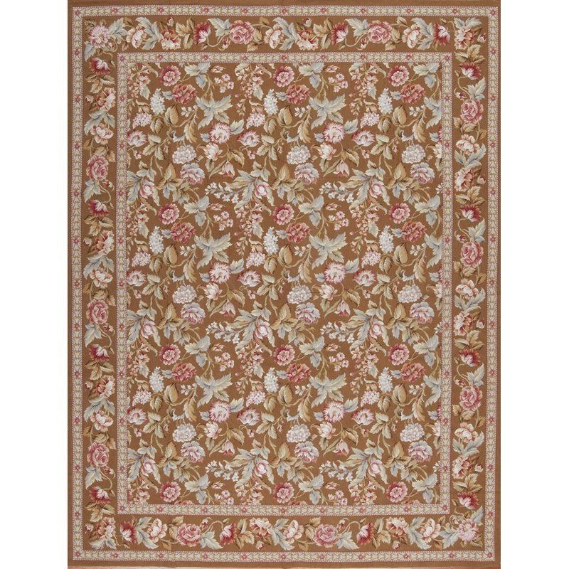 Highland Needleworks Flatweave Kilim Wool Floral and Oriental Area Rug, Rectangle 9' x 12'