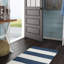 Tapis bleu marine / ivoire rayé tissé à plat à la main Brookvale-23568848