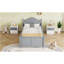 Lit simple pour enfants, lit plateforme simple en bois avec tête et pied de lit, gris-827079169-827079182