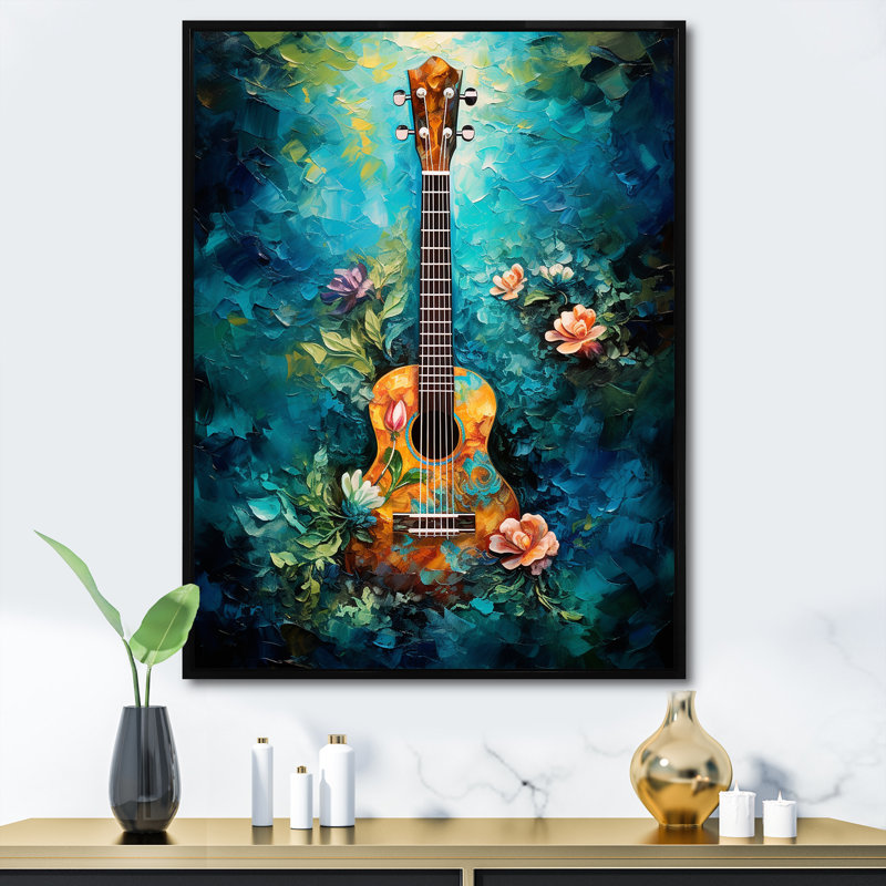 Guitare tropicale euphonique III, H 40 po x l 30 po x P 1,5 po, Cadre flottant noir