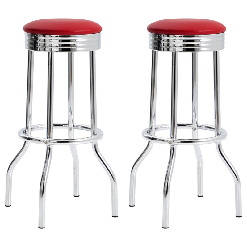 Tabouret de bar (ensemble de 2), Rouge