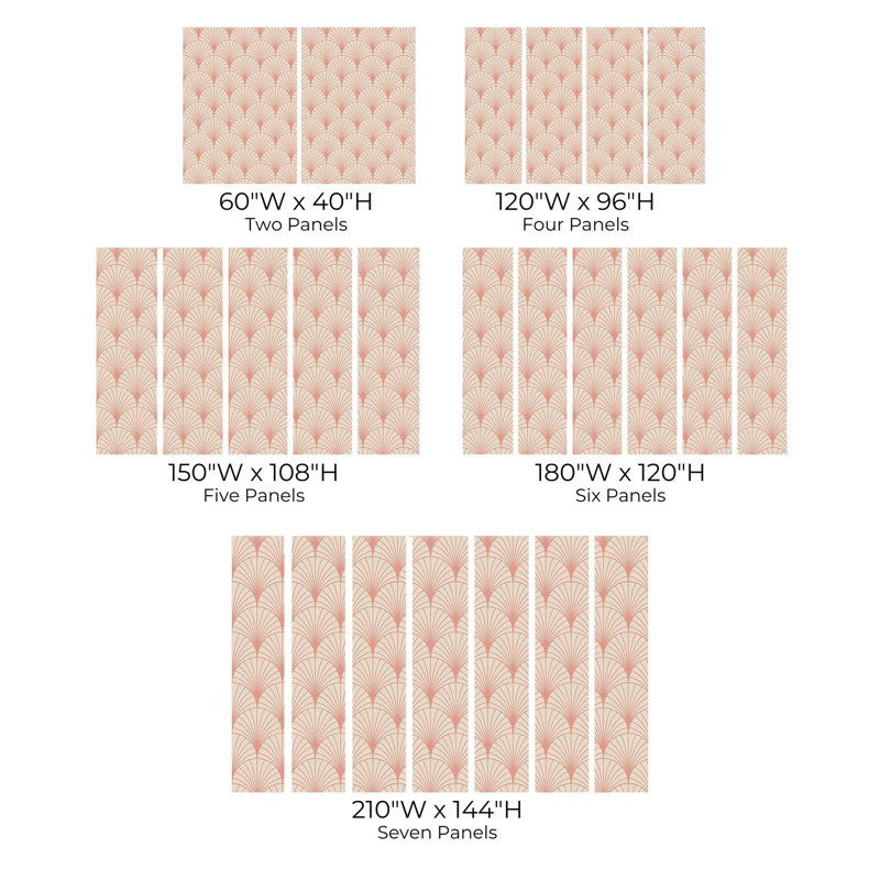 Murale pelez et collez de qualité supérieure - motif Art déco, L 40 po x l 60 po