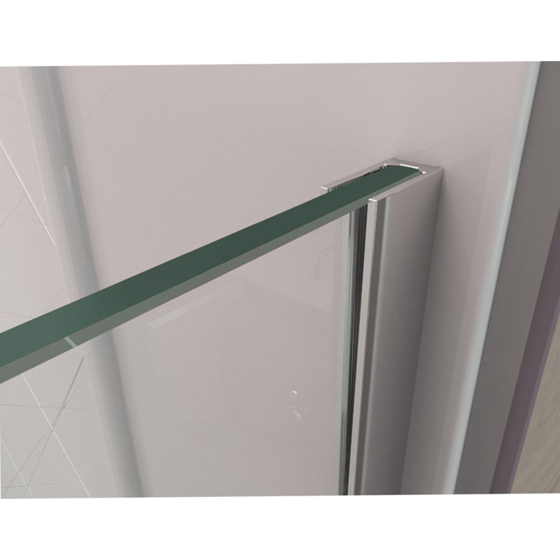Cabine de douche à charnière néo-angle sans cadre 38 po x 38 po x 72 po DreamLine Prism Plus, 38'' W, Nickel brossé