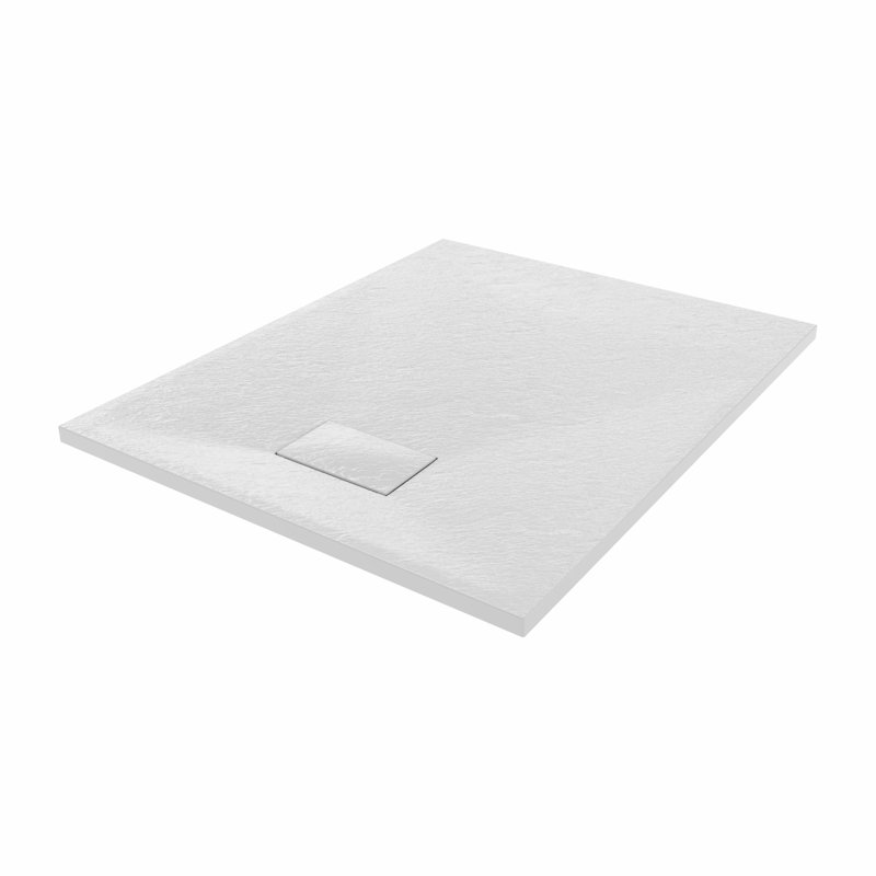 Bozidar W 32mm D Rectangle Shower Tray, 100cm H x 80cm W x 3.2cm D, White