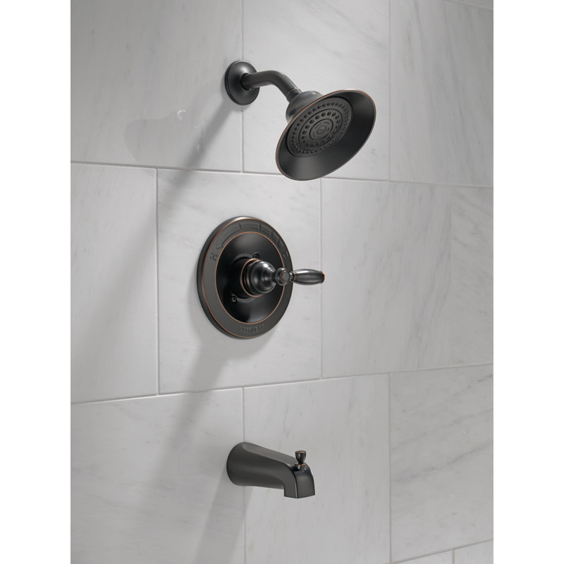 Garniture de robinet de douche et baignoire à inverseur 4,63 po complet, Bronze huilé