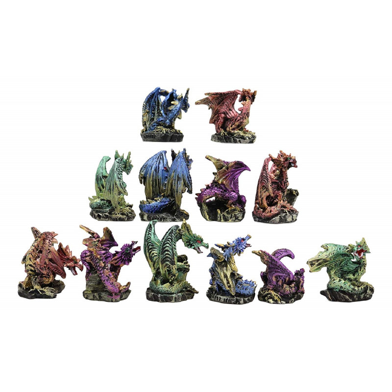 Ensemble de figurine 12 pièces mini dragons Burnabbie