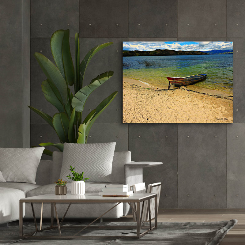  «Beached Boat» par Dante Plata, art mural sur toile, 54 po x 40 po, H 40 po x l 54 po