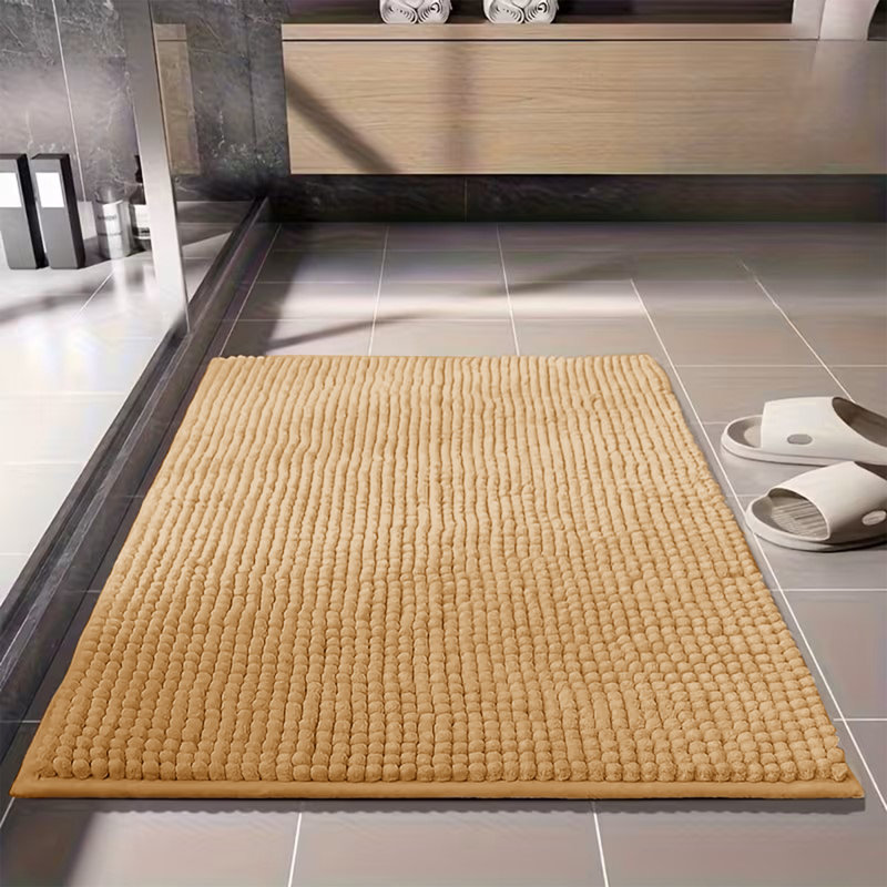 Ultra-Soft Non-Slip Absorbent Bathroom Rug, Beige, 40cm W x 60cm L