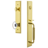 Carré Handleset with Single Cylinder Deadbolt and Provence Door Knob and Rosette
