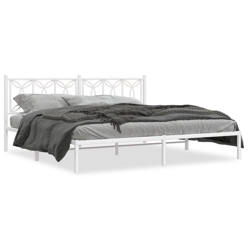 Courtemanche Metal Open-Frame Bed, White