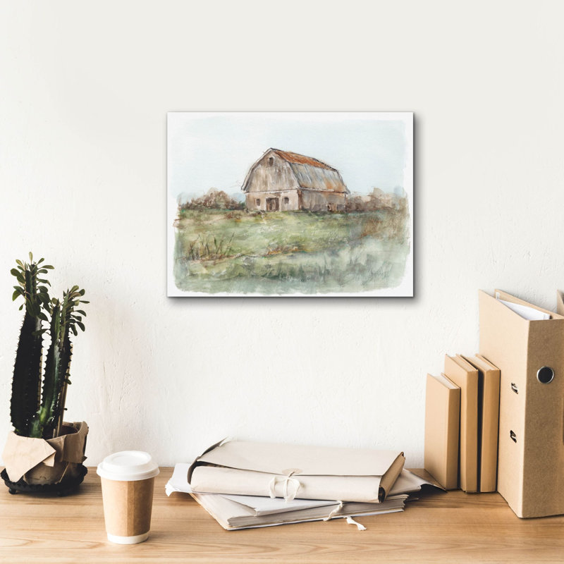 «Tin Toit Barn II» par Ethan Harper, art mural sur toile, H 12 po x l 16 po x P 0,75 po