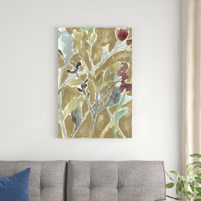 Fleurs sur ocre II, H 36 po x l 24 po x P 1,25 po