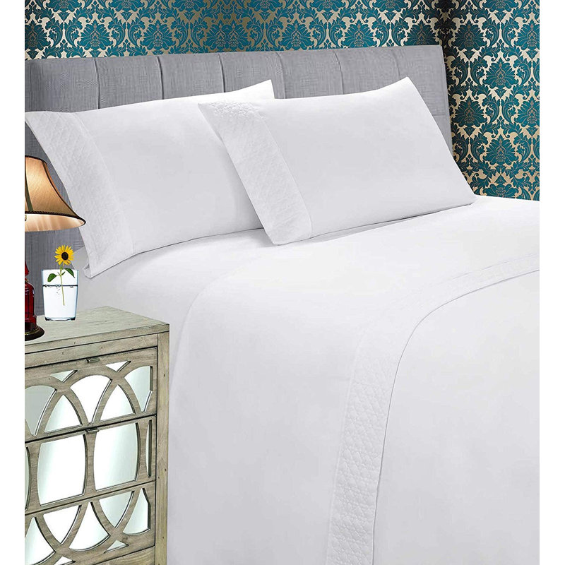 Microfiber Sheet Set, Full Sheet Set with 2 Pillowcases, White