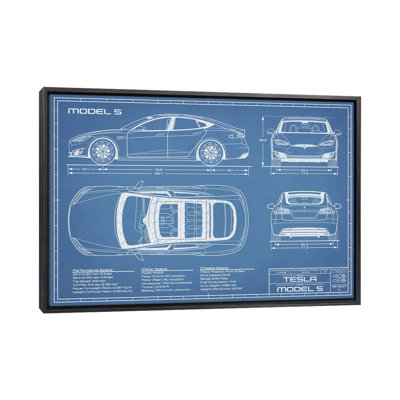 Modèle Tesla S (2016-2020) Blueprint-impression de dessin