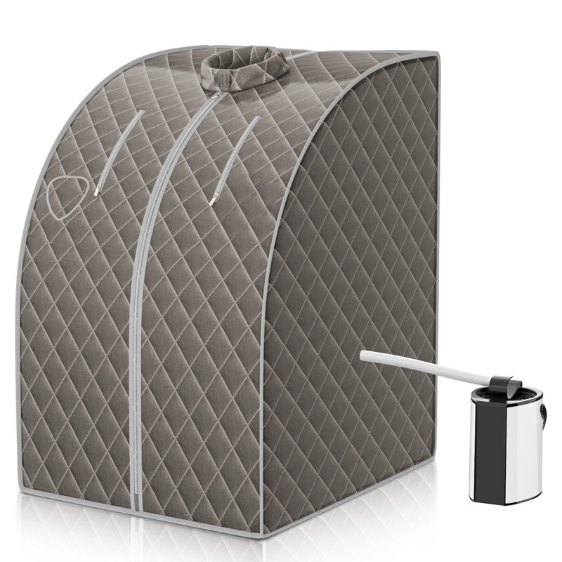 Dakota Fields Brayner Portable Traditional Steam Sauna with Remote Control, Grey