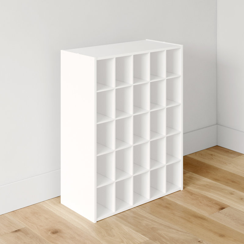 White Stackable 25-Compartment Shoe Organizer