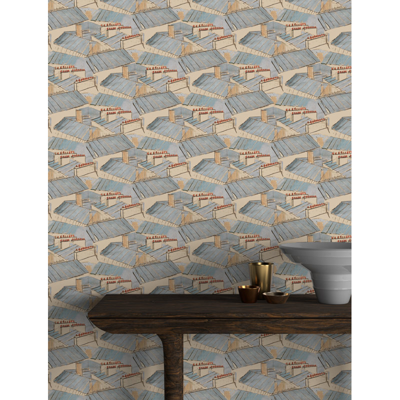 Paule Marrot Geometric Wallpaper Double Roll, Rooftops