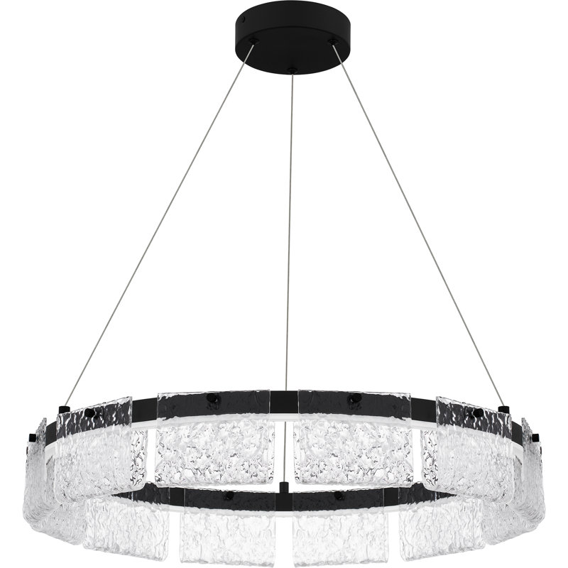 Luminaire suspendu DEL intégré Maks, Noir mat
